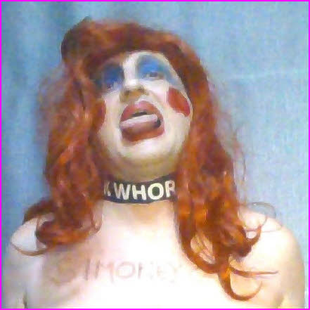 Badly made-up sissy loser Simone in whore collar Badly made-up sissy loser Simone in whore collar