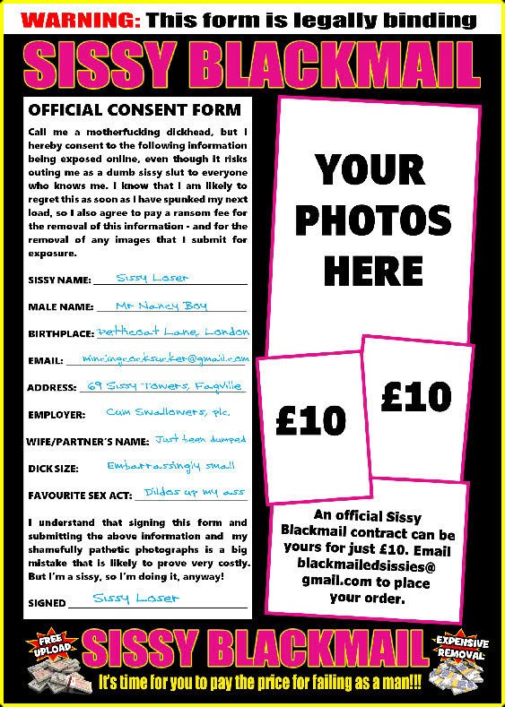 Sissy blackmail consent form
