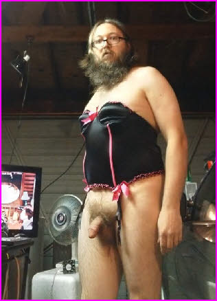 Bearded sissy freak Keith from Michigan with limp dick out on show Bearded sissy freak Keith from Michigan with limp dick out on show